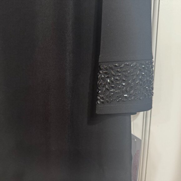 NEW w Tags 2 piece IC Black 2 pc Tunic & pants with Blk Beads accents sz M - Picture 3 of 8